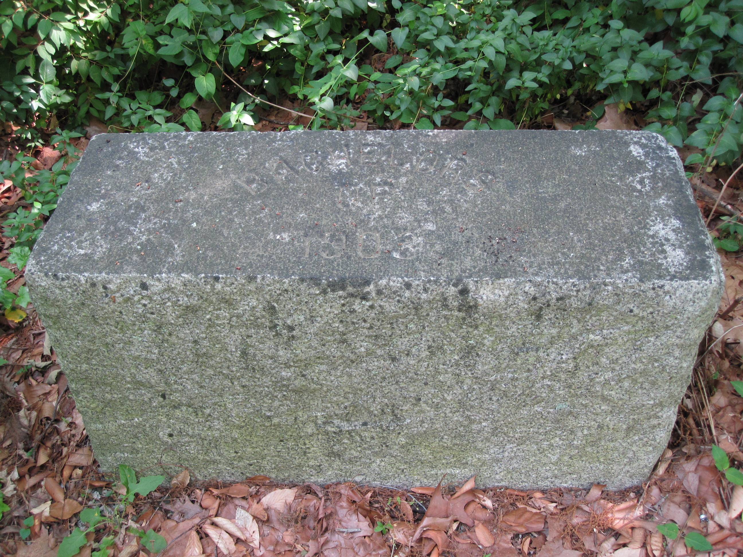 A 1903 stone marker in Peabody Park honors the first class of bachelor students.